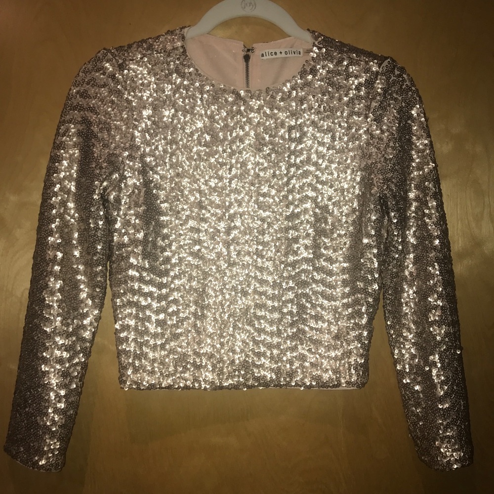 Alice + Olivia gold crop